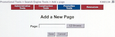 Add a New Page for Search Engine Submission
