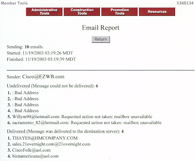 EZ-MailList, E-mail Report
