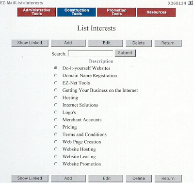 EZ-MailList, List Interests