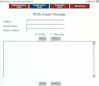 EZ-MailList, Write E-mail Message