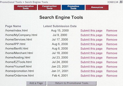 Search Engine Tools for Submitting Web Pages